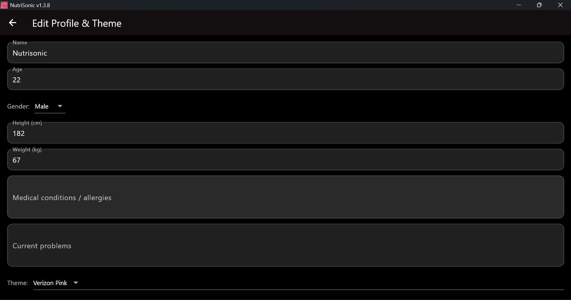 Settings and themes